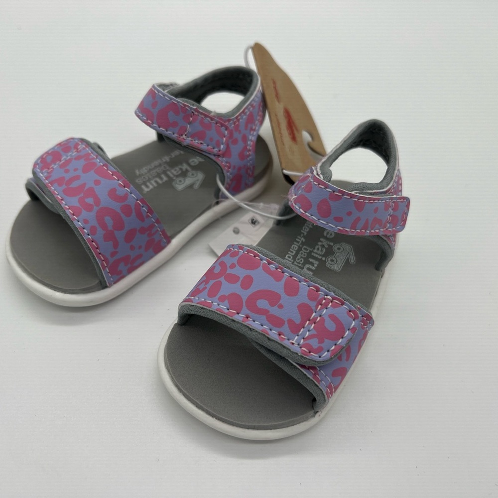 See Kai Run Logan Little Girls' Purple Animal Print Strappy Sandals